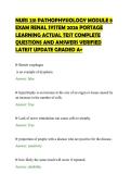 NURS 231 PATHOPHYSIOLOGY MODULE 8&NewLine;EXAM RENAL SYSTEM 2026 PORTAGE&NewLine;LEARNING ACTUAL TEST COMPLETE&NewLine;QUESTIONS AND ANSWERS VERIFIED&NewLine;LATEST UPDATE GRADED A&plus;