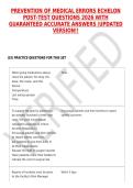 PREVENTION OF MEDICAL ERRORS ECHELON POST-TEST QUESTIONS 2026 WITH GUARANTEED ACCURATE ANSWERS &vert;UPDATED VERSION&excl;&excl;
