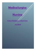 Updated Comprehensive Medical-Surgical Nursing Critical Thinking in Client Care Test Bank Complete Exam Questions and Answers with Detailed Rationales&comma; Clinical Scenario-Based Problem Solving&comma; Pathophysiology Integration&comma; Nursing Process Application&comma; Phar