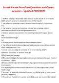 BASSET License Exam &ndash; Test Questions and Correct Answers 2026&sol;2027 Complete Exam Material