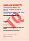 ELITE COMPREHENSIVE &NewLine;ADVANCED ORGANIC CHEMISTRY EXAM  &NewLine;SN1 VS SN2 MECHANISMS AND REACTION &NewLine;PATHWAYS &NewLine;ADVANCED UNDERGRADUATE &sol; HONORS ORGANIC &NewLine;CHEMISTRY LEVEL &NewLine;SPRING EXAMINATION MAY 2026