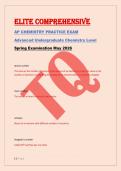 ELITE COMPREHENSIVE &NewLine;AP CHEMISTRY PRACTICE EXAM &NewLine;Advanced Undergraduate Chemistry Level  &NewLine;Spring Examination May 2026