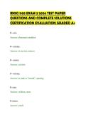RNSG 1105 EXAM 3 2026 TEST PAPER&NewLine;QUESTIONS AND COMPLETE SOLUTIONS&NewLine;CERTIFICATION EVALUATION GRADED A&plus;
