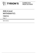 AQA A LEVEL MATH PAPER 3 MS PREDICTED PAPER SUMMER JUNE 2026