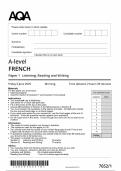 AQA A LEVEL FRENCH MAY JUNE 2025 PAPER 1 QUESTION PAPER