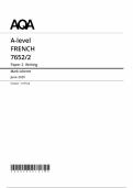 AQA A LEVEL FRENCH MAY JUNE 2025 PAPER 2 MARKSCHEME