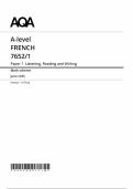 AQA A LEVEL FRENCH MAY JUNE 2025 PAPER 1 MARKSCHEME