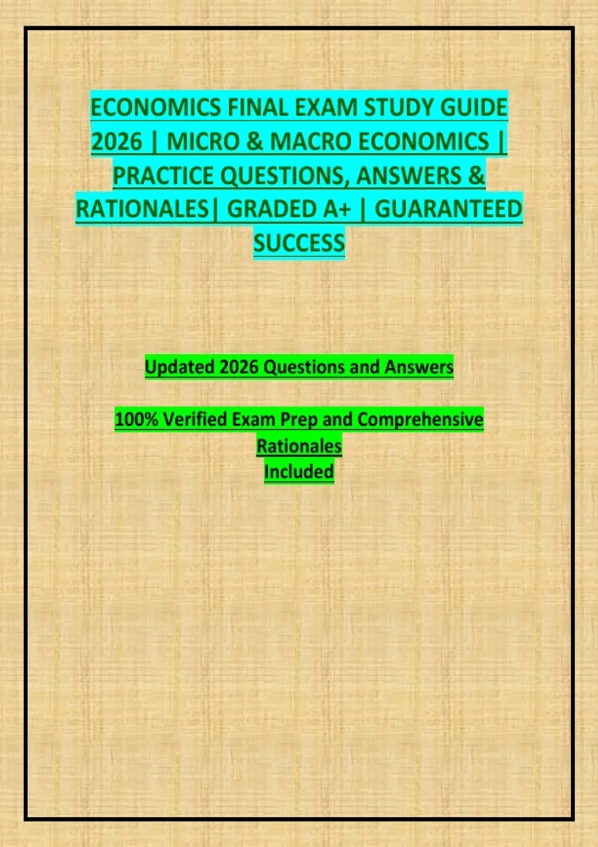 ECONOMICS FINAL EXAM STUDY GUIDE 2026 | MICRO & MACRO ECONOMICS ...