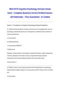 WGU D570 Cognitive Psychology OA Exam Actual Exam 2026&sol;2027 &vert; Complete Questions Correct Verified Answers with Rationales &ndash; Pass Guaranteed - A&plus; Graded