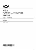 AQA A LEVEL FURTHER MATHEMATICS MAY JUNE 2025 PAPER 3 MECHANICS MARKSCHEME