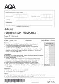 AQA A LEVEL FURTHER MATHEMATICS MAY JUNE 2025 PAPER 3 STATISTICS QUESTION PAPER