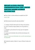 SERVSAFE ALCOHOL PRACTICE&NewLine;COMPREHENSIVE EXAM SCRIPT VERIFIED&NewLine;QUESTIONS ANSWERS ACCURATE&NewLine;SOLUTIONS PACK