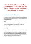 C-61 Limited Specialty Contractor Exam California Prep ACTUAL EXAM 2026&sol;2027 &vert; CA C-61 Contractor License &vert; Verified Q&A &vert; Pass Guaranteed - A&plus; Graded