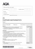 AQA AS LEVEL FURTHER MATHEMATICS MAY JUNE 2025 PAPER 1 QUESTION PAPER