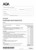 AQA A LEVEL FURTHER MATHEMATICS MAY JUNE 2025 PAPER 1 QUESTION PAPER