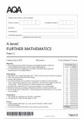 AQA A LEVEL FURTHER MATHEMATICS MAY JUNE 2025 PAPER 2 QUESTION PAPER