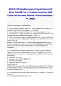 WGU D427 Data Management Applications OA Exam Actual Exam 2026&sol;2027 &vert; Complete Questions Well Elaborated Answers Verified &ndash; Pass Guaranteed - A&plus; Graded