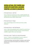 SOCRA ACTUAL TEST PAPER 2026&NewLine;COMPLETE QUESTIONS ANSWERS&NewLine;VERIFIED ACCURATE GRADED A&plus;