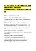 SOCRA CERTIFICATION SCRIPT 2026 FULL&NewLine;QUESTION SET SOLUTIONS&NewLine;COMPREHENSIVE STUDY GUIDE GRADED&NewLine;A&plus;