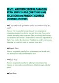 SOUTH WESTERN FEDERAL TAXATION&NewLine;EXAM STUDY GUIDE QUESTIONS AND&NewLine;SOLUTIONS 100 PERCENT CORRECT&NewLine;VERIFIED ANSWERS