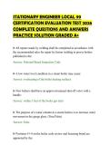 STATIONARY ENGINEER LOCAL 99&NewLine;CERTIFICATION EVALUATION TEST 2026&NewLine;COMPLETE QUESTIONS AND ANSWERS&NewLine;PRACTICE SOLUTION GRADED A&plus;
