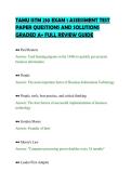 TAMU ISTM 210 EXAM 1 ASSESSMENT TEST&NewLine;PAPER QUESTIONS AND SOLUTIONS&NewLine;GRADED A&plus; FULL REVIEW GUIDE