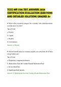 TCCC-MP 1708 TEST ANSWERS 2026&NewLine;CERTIFICATION EVALUATION QUESTIONS&NewLine;AND DETAILED SOLUTIONS GRADED A&plus;