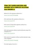 TFM01 TEST PAPER QUESTIONS AND&NewLine;ANSWERS WITH COMPLETE SOLUTIONS&NewLine;2026 GRADED A&plus;
