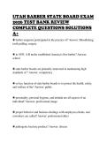 UTAH BARBER STATE BOARD EXAM&NewLine;2026 TEST BANK REVIEW&NewLine;COMPLETE QUESTIONS SOLUTIONS&NewLine;A&plus;