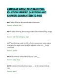VASCULAR ARDMS TEST BANK FULL&NewLine;SOLUTION VERIFIED QUESTIONS AND&NewLine;ANSWERS GUARANTEED TO PASS