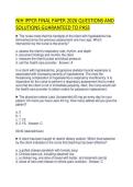 NIH IPPCR FINAL PAPER 2026 QUESTIONS AND SOLUTIONS GUARANTEED TO PASS&period;