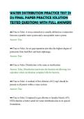 WATER DISTRIBUTION PRACTICE TEST D1&NewLine;D2 FINAL PAPER PRACTICE SOLUTION&NewLine;TESTED QUESTIONS WITH FULL ANSWERS