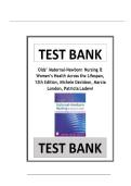Test Bank Olds Maternal-Newborn Nursing & Womens Health Across the Lifespan&comma; 12th Edition&comma; Michele Davidson&comma; Marcia London&comma; Patricia Ladewi Latest Verified Review 2026&vert;2027 Practice Questions and Answers for Exam Preparation&comma; 100&percnt; Correct with Explanation