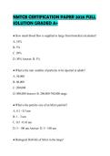 NMTCB CERTIFICATION PAPER 2026 FULL SOLUTION GRADED A