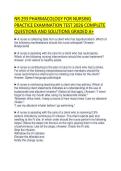 NR 293 PHARMACOLOGY FOR NURSING PRACTICE EXAMINATION TEST 2026 COMPLETE QUESTIONS
