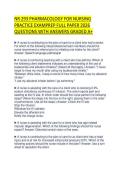 NR 293 PHARMACOLOGY FOR NURSING PRACTICE EXAMPREP FULL PAPER 2026 QUESTIONS WITH