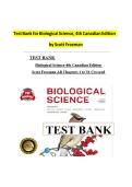 Test bank for Biological Science&comma; Canadian Edition 4th Edition by Freeman&comma; Chapter 1 - 54 Download as a Pdf File&NewLine;