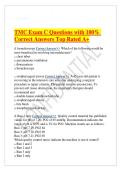 TMC Exam C Questions with 100&percnt; Correct Answers Top Rated A&plus;
