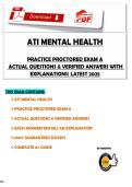 ATI Mental Health Practice Proctored Exam A &ndash; Actual Questions & Verified Answers with Explanations &lpar;Latest 2026&rpar;&NewLine;&NewLine;