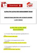 Alpha Phi Alpha Risk Management Exam &ndash; Actual Questions & Verified Answers &lpar;Latest 2026&sol;2027&rpar;&NewLine;&NewLine;
