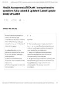 Health Assessment ATI EXAM 1 comprehensive questions fully solved & updated &lpar;Latest Update 2026&rpar; UPDATE&excl;&excl;&NewLine;&NewLine;