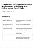 CFSP Exam - Full Guide Newest 2026 Complete Questions and Correct Detailed Answers &lpar;Verified Answers&rpar; &vert;Already Graded A&plus;&NewLine;&NewLine;