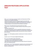 OREGON PESTICIDE APPLICATION TEST