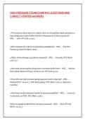 HIGH PRESSURE STEAM EXAM NYC QUESTIONS AND &NewLine;CORRECT VERIFIED ANSWERS  