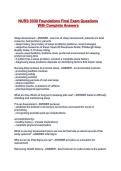 NURS 3330 Foundations Final Exam Questions With Complete Answers