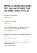 MPOETC ACT 120 BASIC TRAINING FINAL&NewLine;PAPER 2026 COMPLETE QUESTION SET&NewLine;AND VERIFIED ANSWERS TOP SCORE