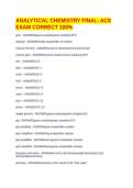 ANALYTICAL CHEMISTRY FINAL- ACS EXAM CORRECT 100&percnt;