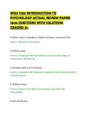 WGU C180 INTRODUCTION TO&NewLine;PSYCHOLOGY ACTUAL REVIEW PAPER&NewLine;2026 QUESTIONS WITH SOLUTIONS&NewLine;GRADED A&plus;