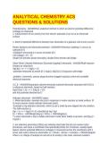 ANALYTICAL CHEMISTRY ACS QUESTIONS & SOLUTIONS