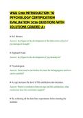 WGU C180 INTRODUCTION TO&NewLine;PSYCHOLOGY CERTIFICATION&NewLine;EVALUATION 2026 QUESTIONS WITH&NewLine;SOLUTIONS GRADED A&plus;